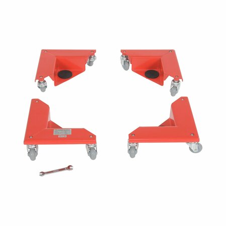 Vestil Red Steel Corner Mover Dolly 1200 lb Capacity Per Set 4 Pack CMD-S-300-4PK
